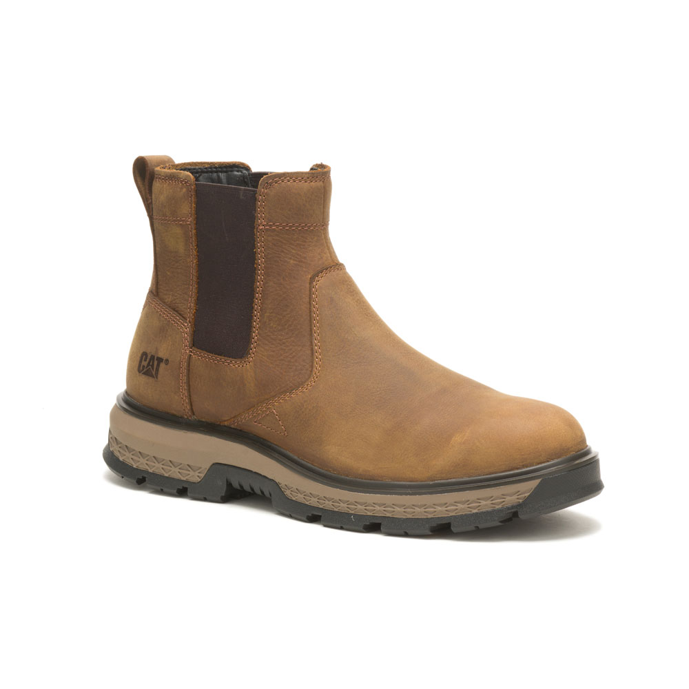 Caterpillar Exposition Chelsea / Astm/Soft Toe Philippines - Mens Safety Boots - Brown 86274ZYWG